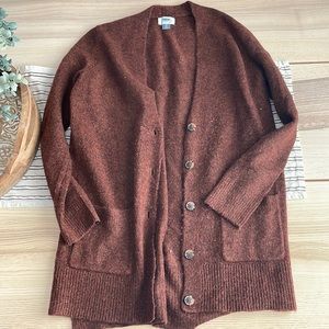 Brown Old Navy Boyfriend Cardigan